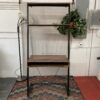 Metal & Wood Leaning Desk w/ 2 Shelves