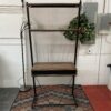 Metal & Wood Leaning Desk w/ 2 Shelves