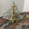 Brass Octagonal 6-Light Chandelier