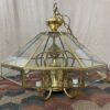 Brass Octagonal 6-Light Chandelier