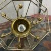 Brass Octagonal 6-Light Chandelier