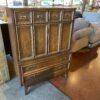 Tall Dresser with Recessed Panel Fronts and Brass Pulls