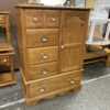 Oak 5-Drawer Dresser w/ Cabinet