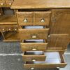 Oak 5-Drawer Dresser w/ Cabinet