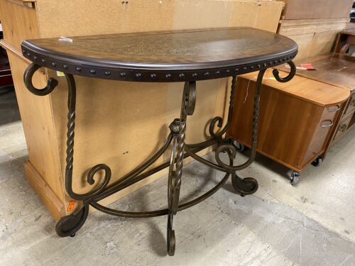 Ornate Twisted Metal Half-Moon Table