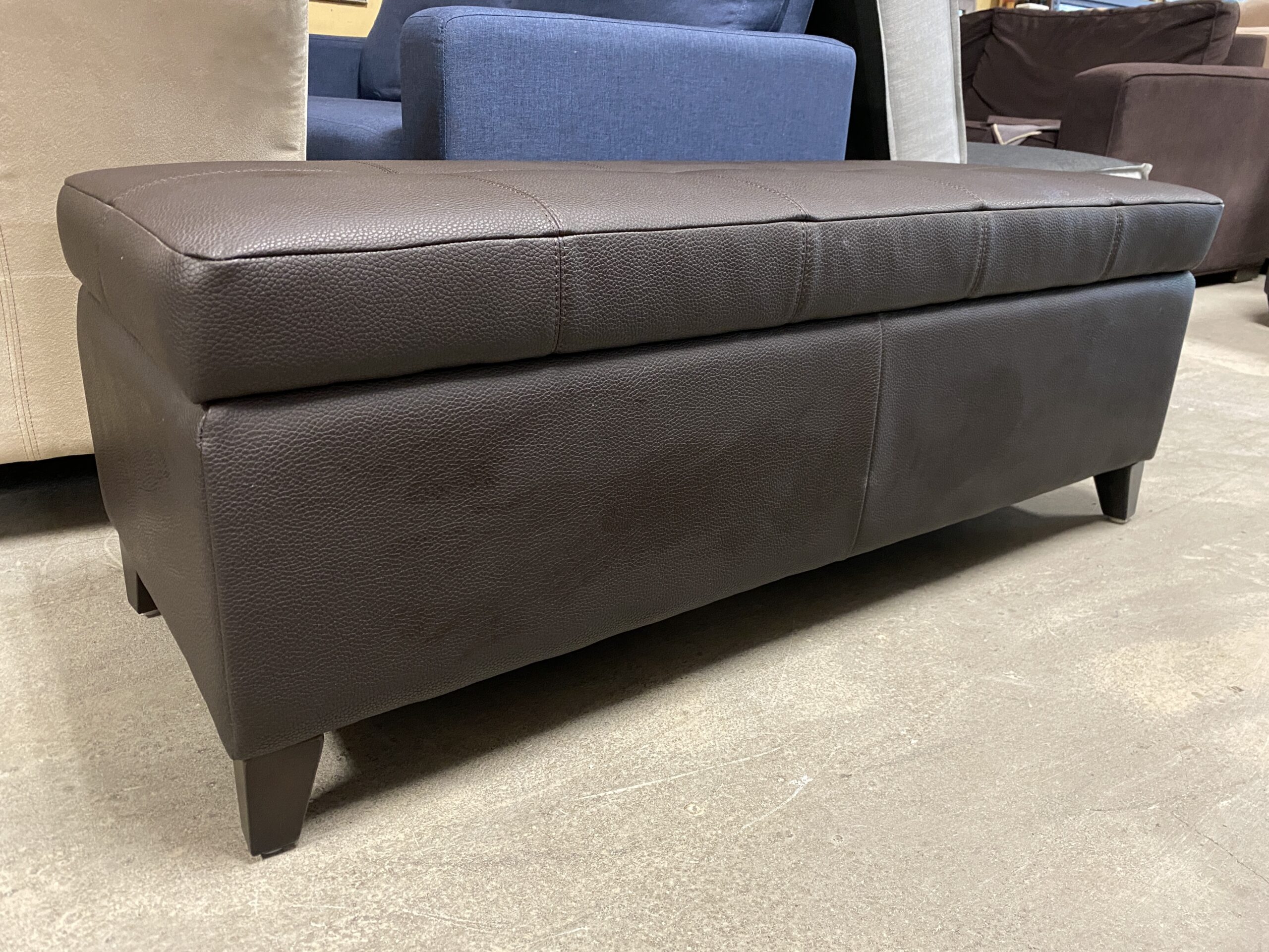 Dark Brown Wide Storage Ottoman