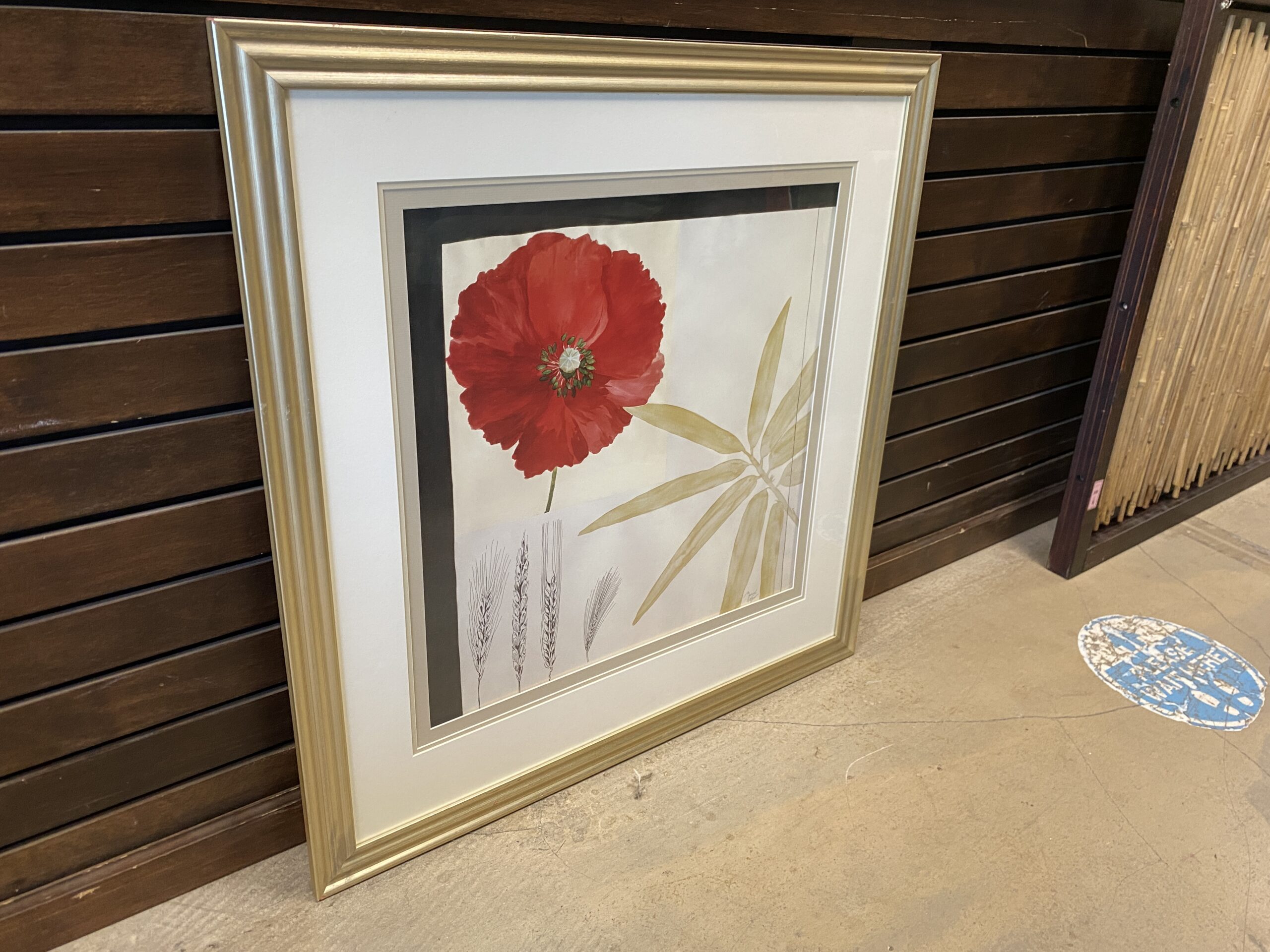 “Red Poppy” Framed Signed Print by Muriel Verger