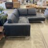 ITALSOFA Black Leather Modern Legged L Sectional