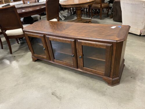 Deep Brown Visible Grain 3 Door Media Table