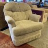 Plump Beige Swivel Rocker Armchair