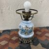 Vintage Blue Rose Dual Light Hurricane Lamp