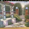 Garden Gate Original Unframed Oil Painting