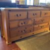 Warm Blonde 7-Drawer Dresser w/ Wood Hardware