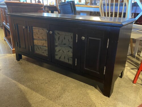 Dark 4-Door Media Stand