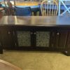 Dark 4-Door Media Stand