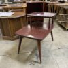 Modern Mid-Century Dark Cherry 2 Tier End Table