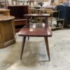 Modern Mid-Century Dark Cherry 2 Tier End Table