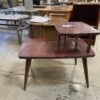 Modern Mid-Century Dark Cherry 2 Tier End Table