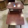 Modern Mid-Century Dark Cherry 2 Tier End Table