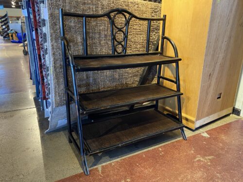 Dark Finish Bent Bamboo Display Shelf
