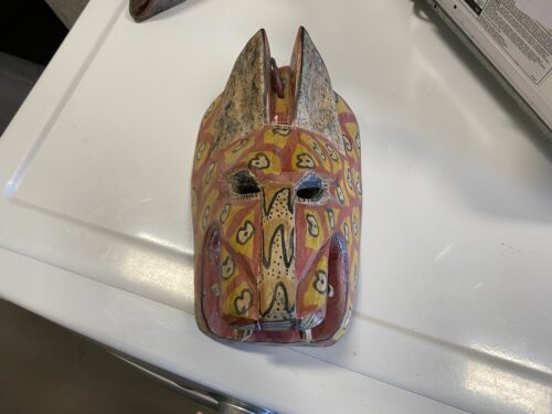Hand Carved Antique Guatemalan Leopard Mask