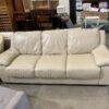 ITALSOFA Creamy Leather 3 Seater Sofa with Padded Arms