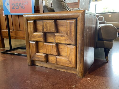 Chunky 2-Drawer All-Wood Nightstand