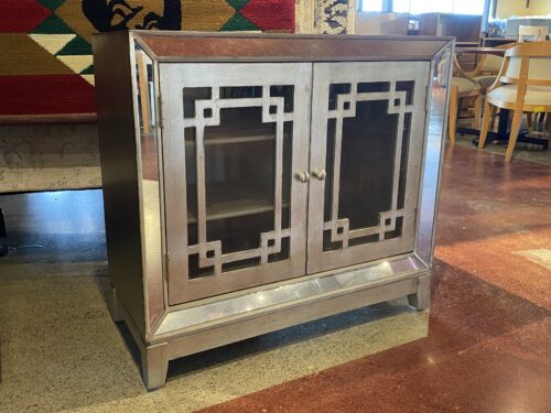 CLASSIC CONCEPTS Silver & Mirror Wine Cabinet