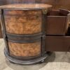 Leather Strapped Old-World Map Barrel Table