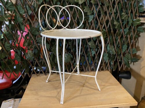 Prim White Metal Plant Stand Stool