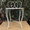 Prim White Metal Plant Stand Stool