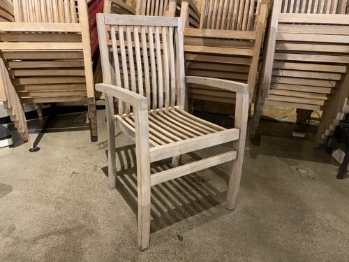 Pale All-Wood Patio Chair