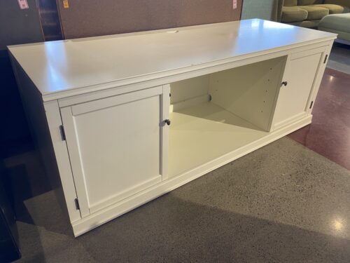Wide White Media Stand