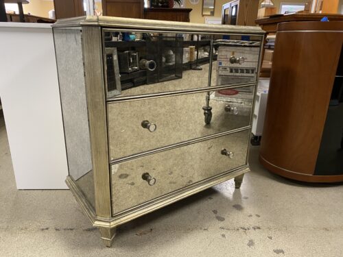 ETHAN ALLEN Gold Mirrored Nightstand