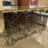 32-Bottle Wine Storage Table w/ Glass Topper