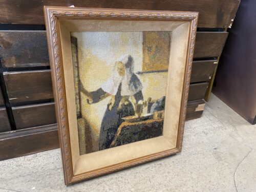 Cross Stitch Rendition of "Women in Blue Reading Letter" by Johannes Vermeer