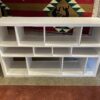 Low White Multi-Cubby Shelf/Media Stand