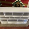 Low White Multi-Cubby Shelf/Media Stand