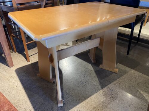 Angled-Leg Blonde Dining Table