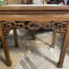Ornate Carved Chinese Marble Topped Wooden Side Table