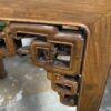 Ornate Carved Chinese Marble Topped Wooden Side Table