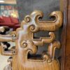 Ornate Carved Chinese Marble Backed Wooden Sofa