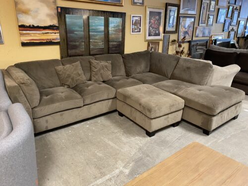 Brown 2-Piece Sectional w/ Ottoman