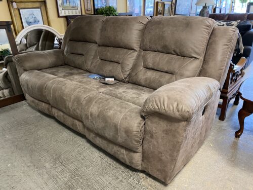 ASHLEY Light Brown 3-Seat Electric Recliner Sofa