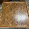 Square Wooden Coffee Table w/ Cross Hatched Grain Top