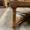 Square Wooden Coffee Table w/ Cross Hatched Grain Top