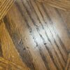 Square Wooden Coffee Table w/ Cross Hatched Grain Top