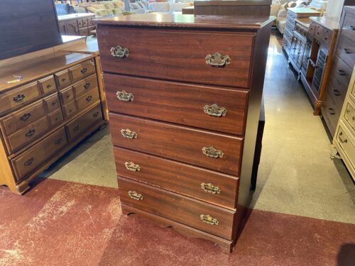 Five Drawer Traditional Tallboy in a Cherry Finish