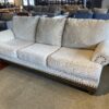 Three Seater Couch with Nailhead Detail and Wood Legs