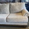 Three Seater Couch with Nailhead Detail and Wood Legs